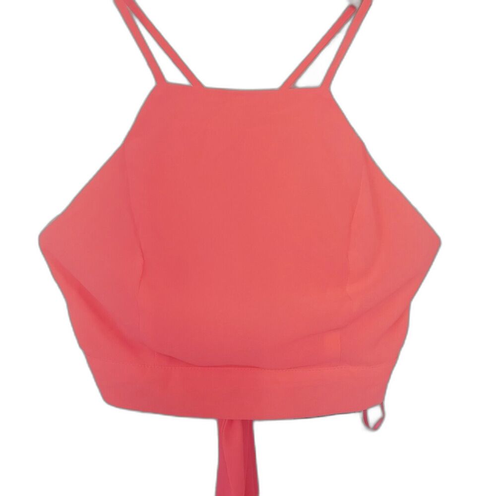 Fashion Nova Crop Top Small Neon Halter Backless